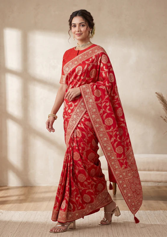 Red Banarasi Silk Saree