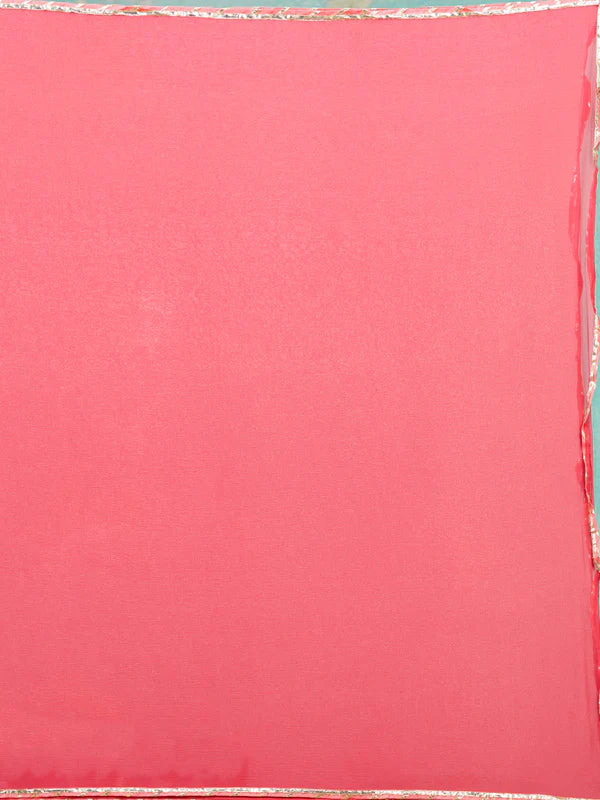Gajari Pink Chanderi Cording A Line Kurta With Pant Regular And Dupatta