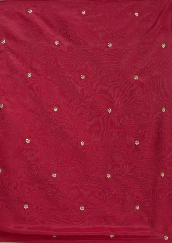 Onion Pink Threadwork Semi Crepe Readymade Salwar Suit
