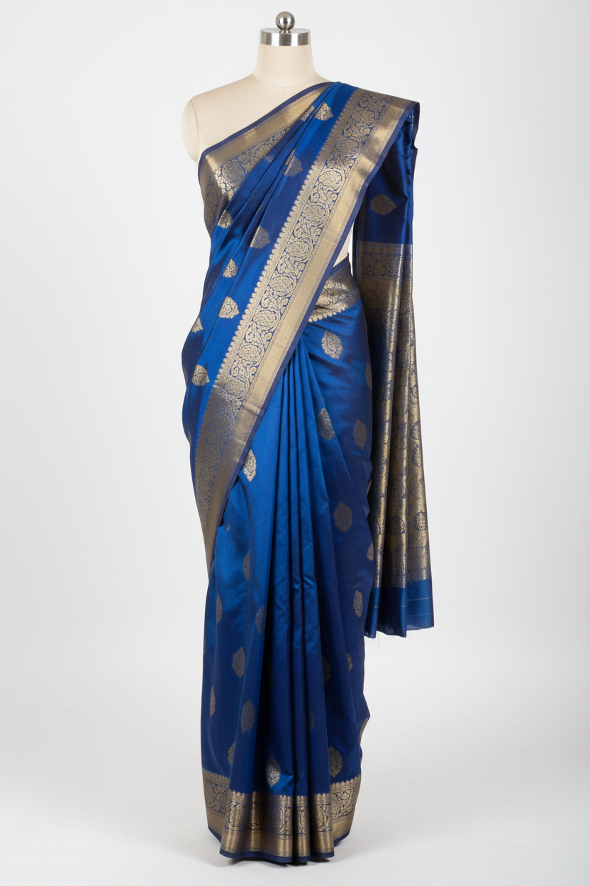 Neela Silk Saree - Front View