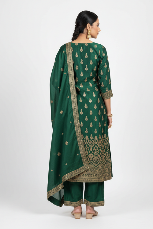 Green Salwar Suit - Back View