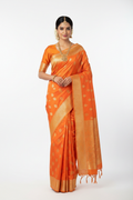 Narangi Silk Saree - Front View