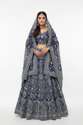 Designer Party Wear Lehenga Blue Silver