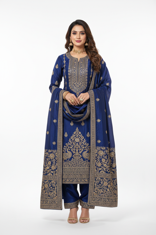 Blue Salwar Suit - Front View