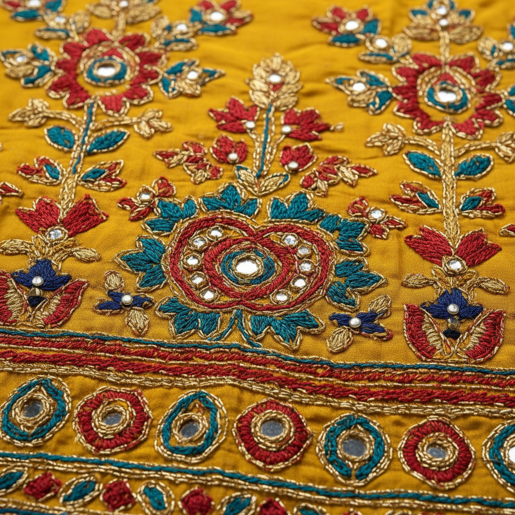 Yellow Salwar Suit - Close-up