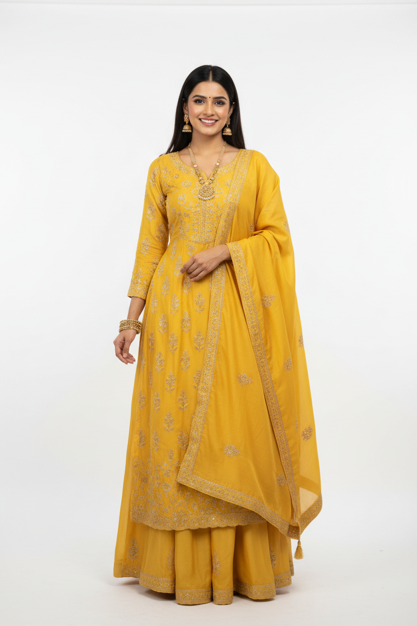 Yellow Salwar Suit - Front View