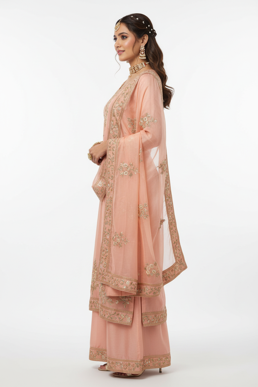 Peach Salwar Suit - Side View