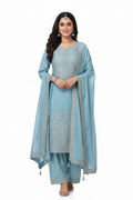 Sky Blue Salwar Suit - Front View