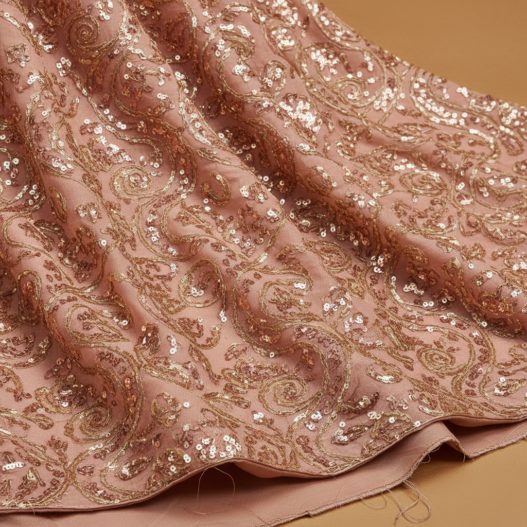 Rose Gold Salwar Suit - Sequin Close-up