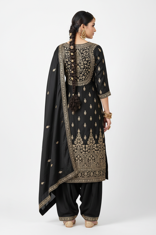 Black Salwar Suit - Back View