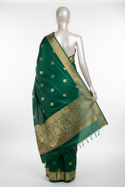 Hara Silk Saree - Back View