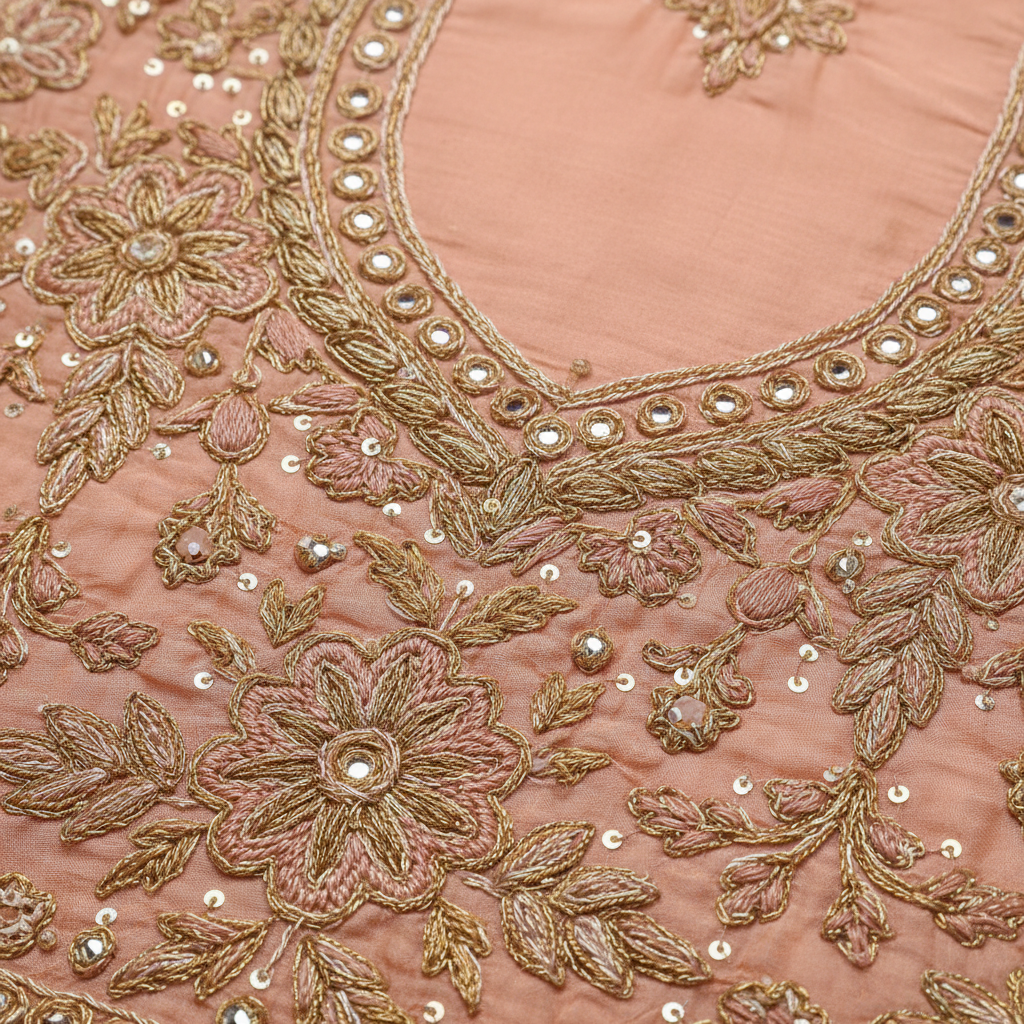 Peach Salwar Suit - Close-up