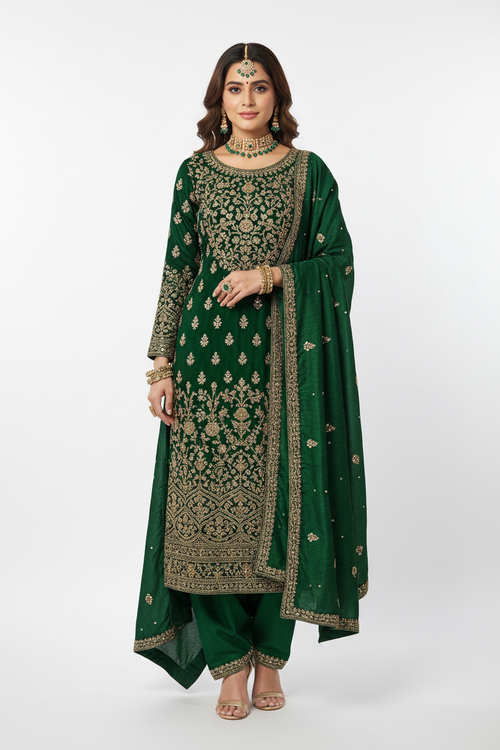 Green Salwar Suit - Front View
