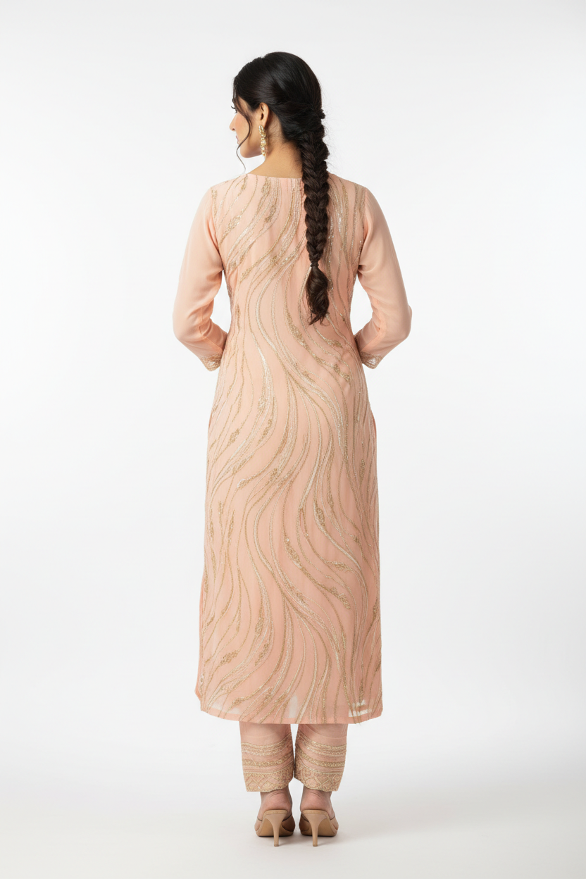 Peach Salwar Suit - Back View