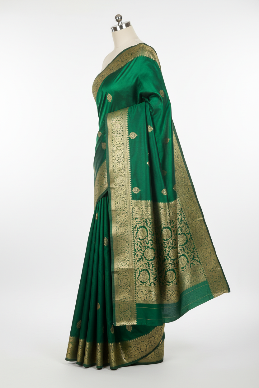 Hara Silk Saree - Side View