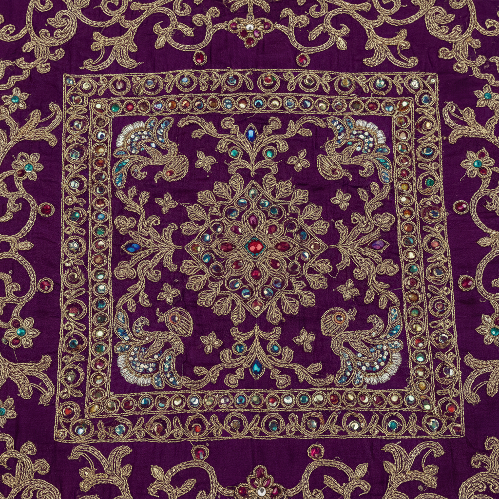 Purple Salwar Suit - Close-up
