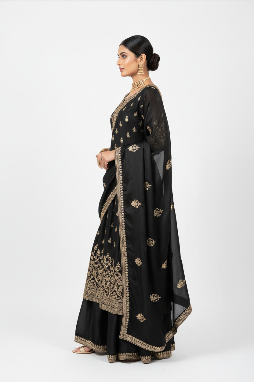 Black Salwar Suit - Side View