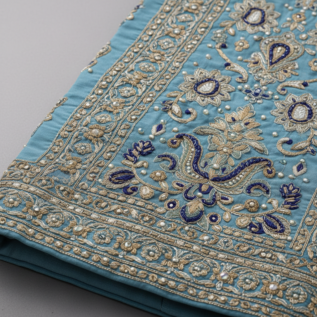 Sky Blue Salwar Suit - Close-up
