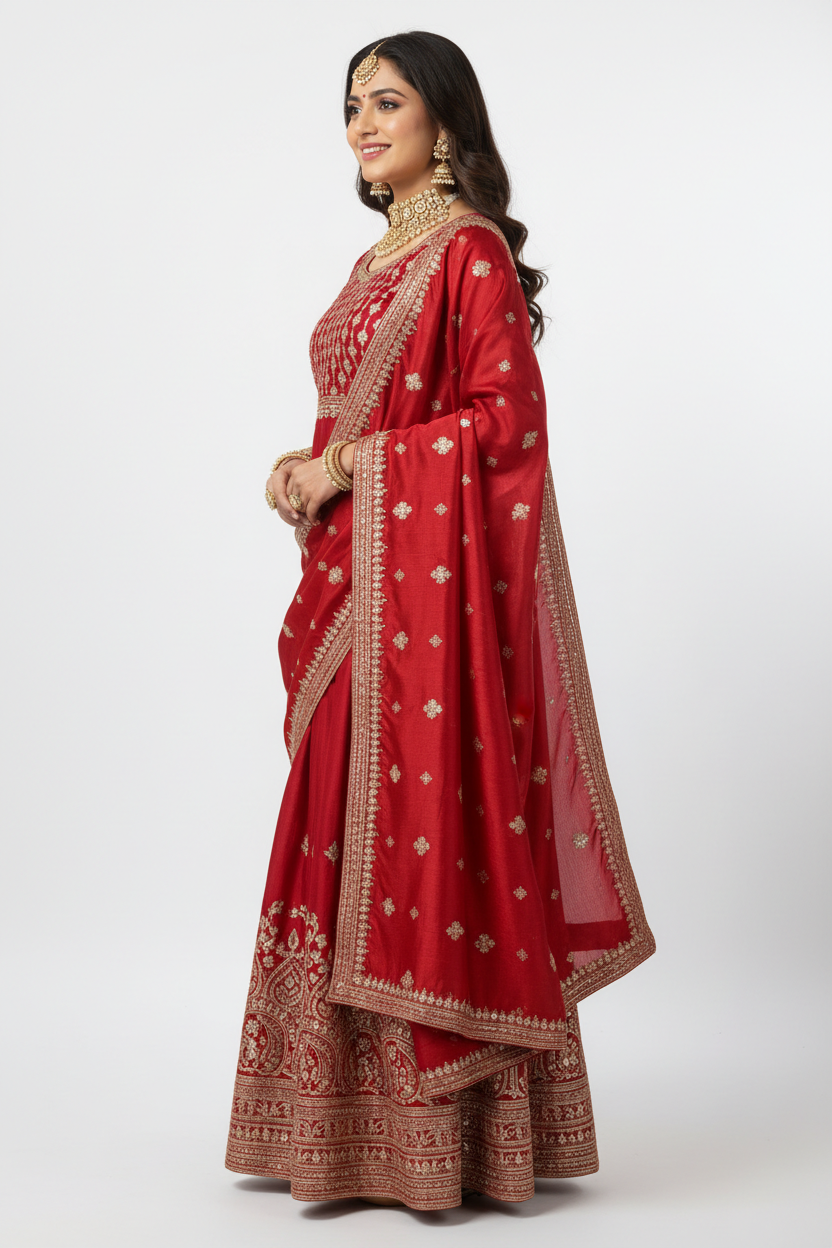 Red Salwar Suit - Side View