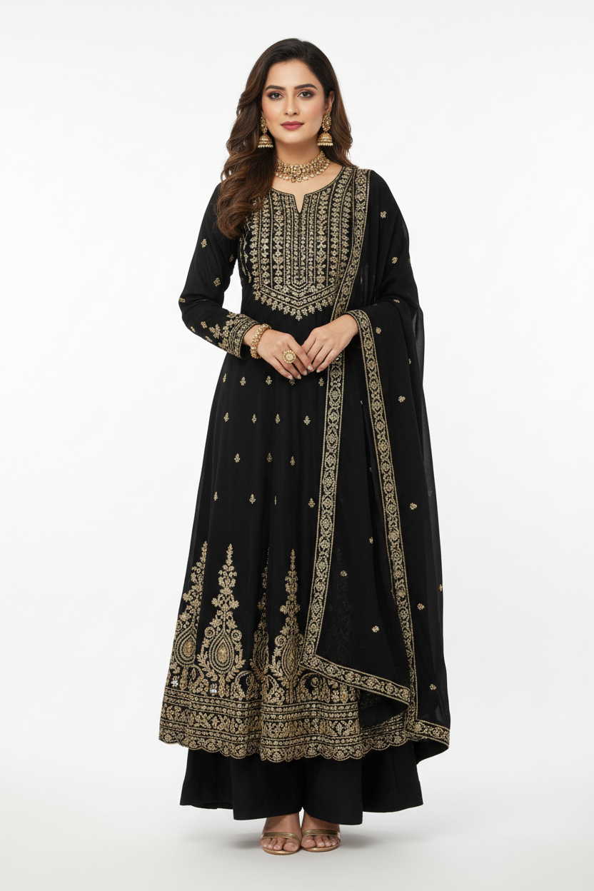 Black Salwar Suit - Front View