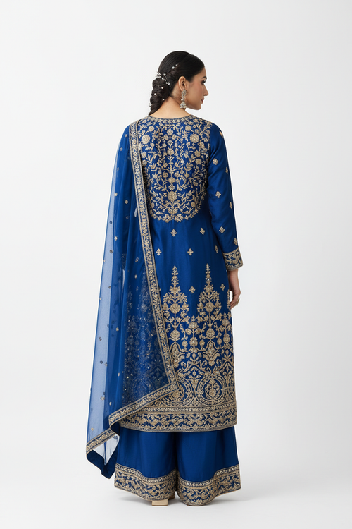 Blue Salwar Suit - Back View