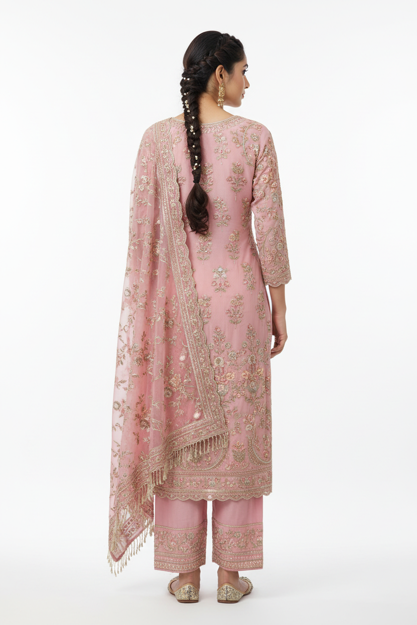 Pink Salwar Suit - Back View