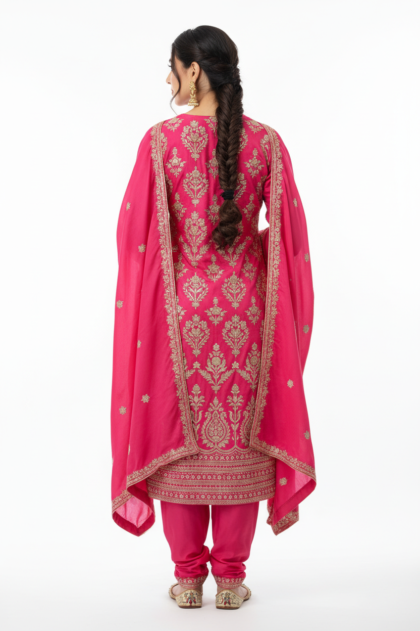 Pink Salwar Suit - Back View