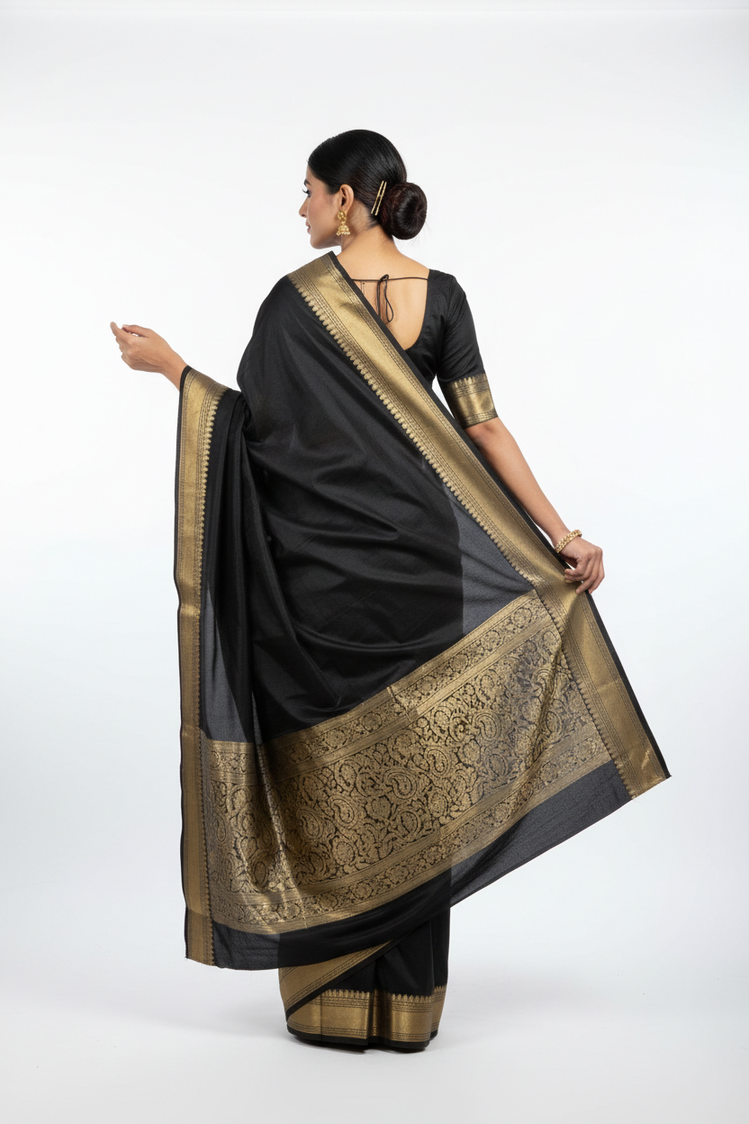 Kala Silk Saree - Back View