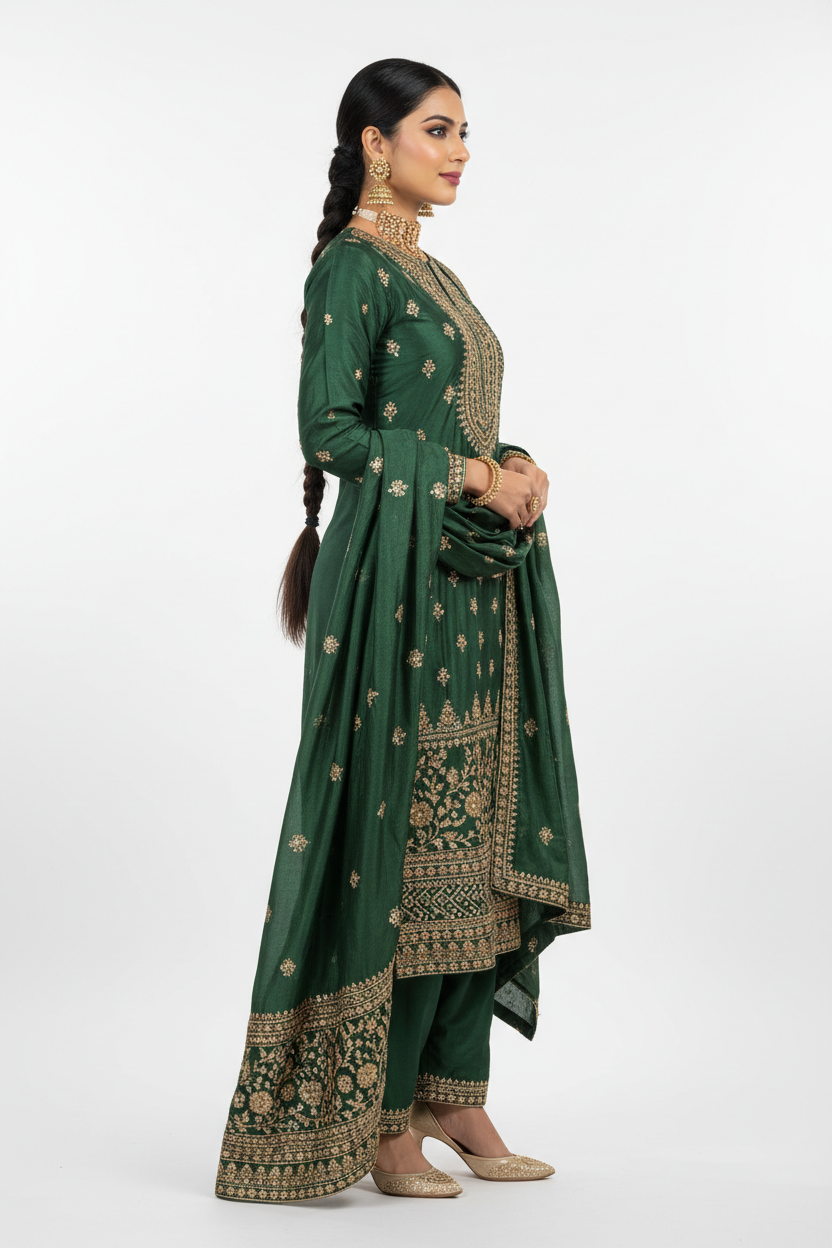 Green Salwar Suit - Side View