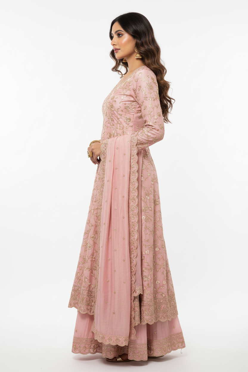 Pink Salwar Suit - Side View