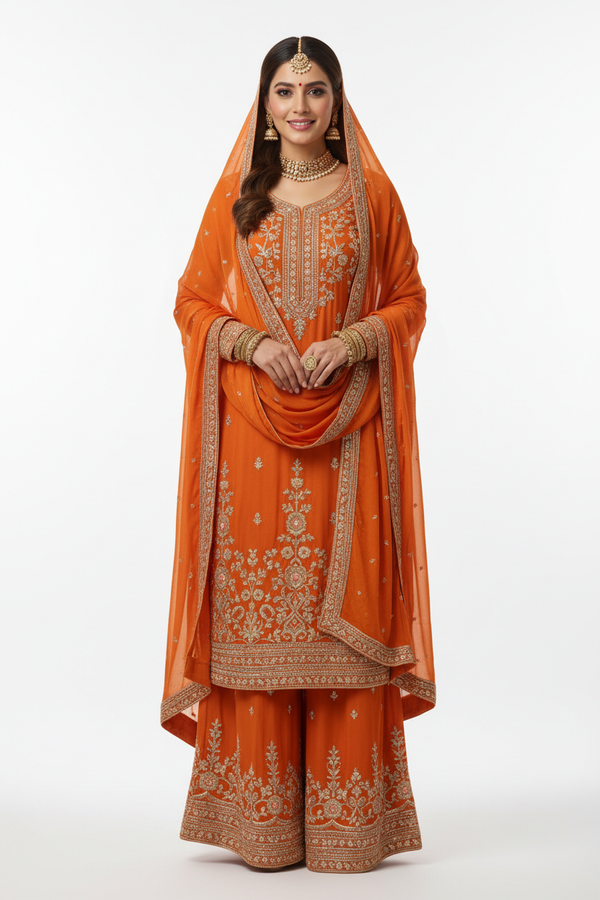 Orange Salwar Suit - Front View