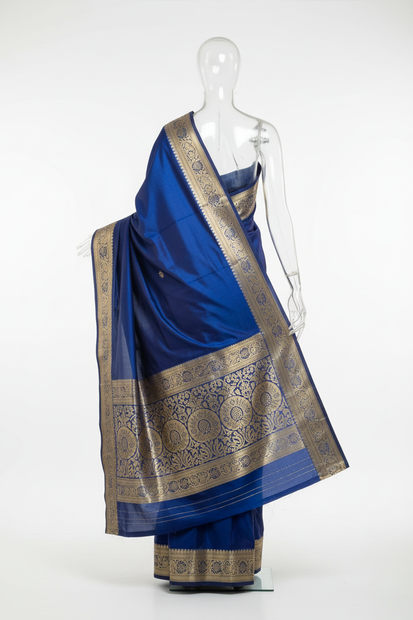 Neela Silk Saree - Back View
