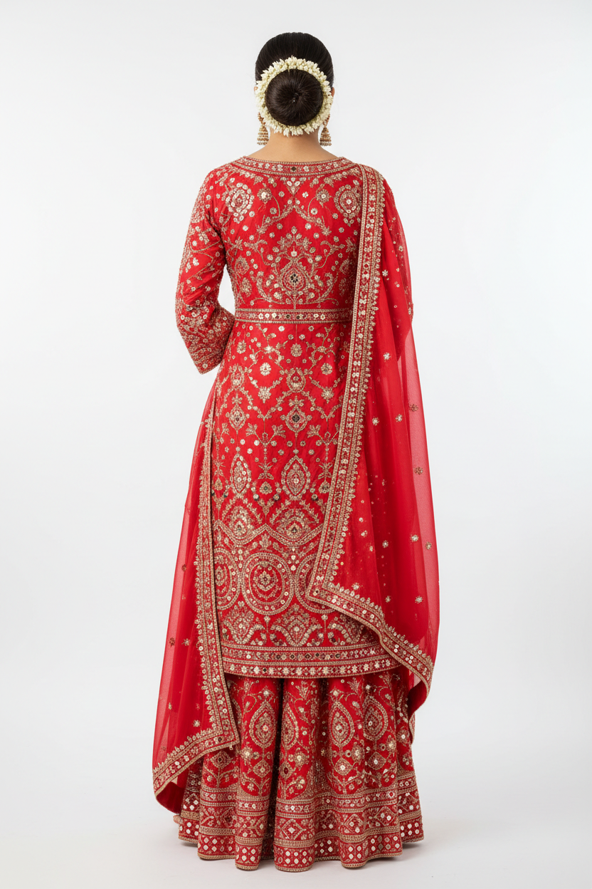 Red Salwar Suit 3 - Back View