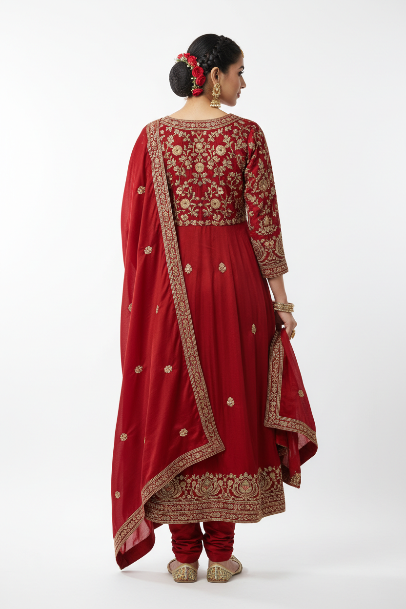 Red Salwar Suit - Back View