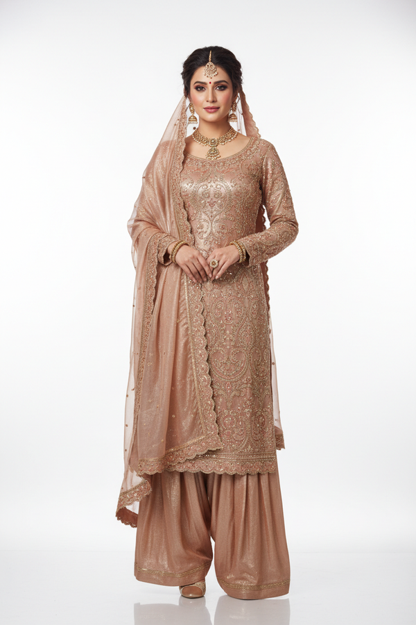 Rose Gold Salwar Suit - Front View